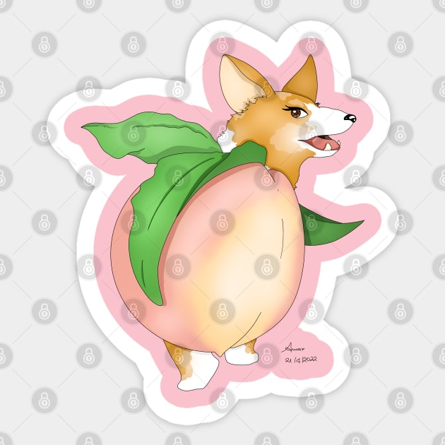 Corgi illustration Sticker by XoXy24